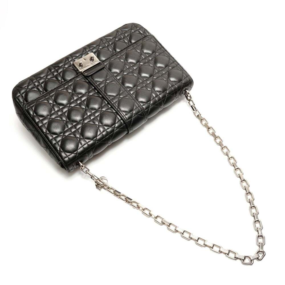 CHRISTIAN DIOR Black Leather Shoulder Bag - Picture 8 of 14